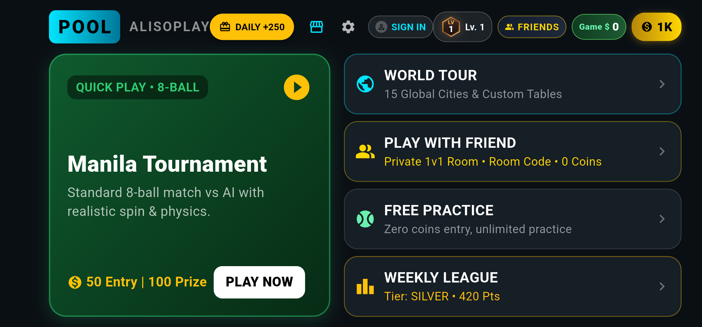 Pool Offline POOL — ALISOPLAY | Official 8-Ball Billiards Game | Alisoplay